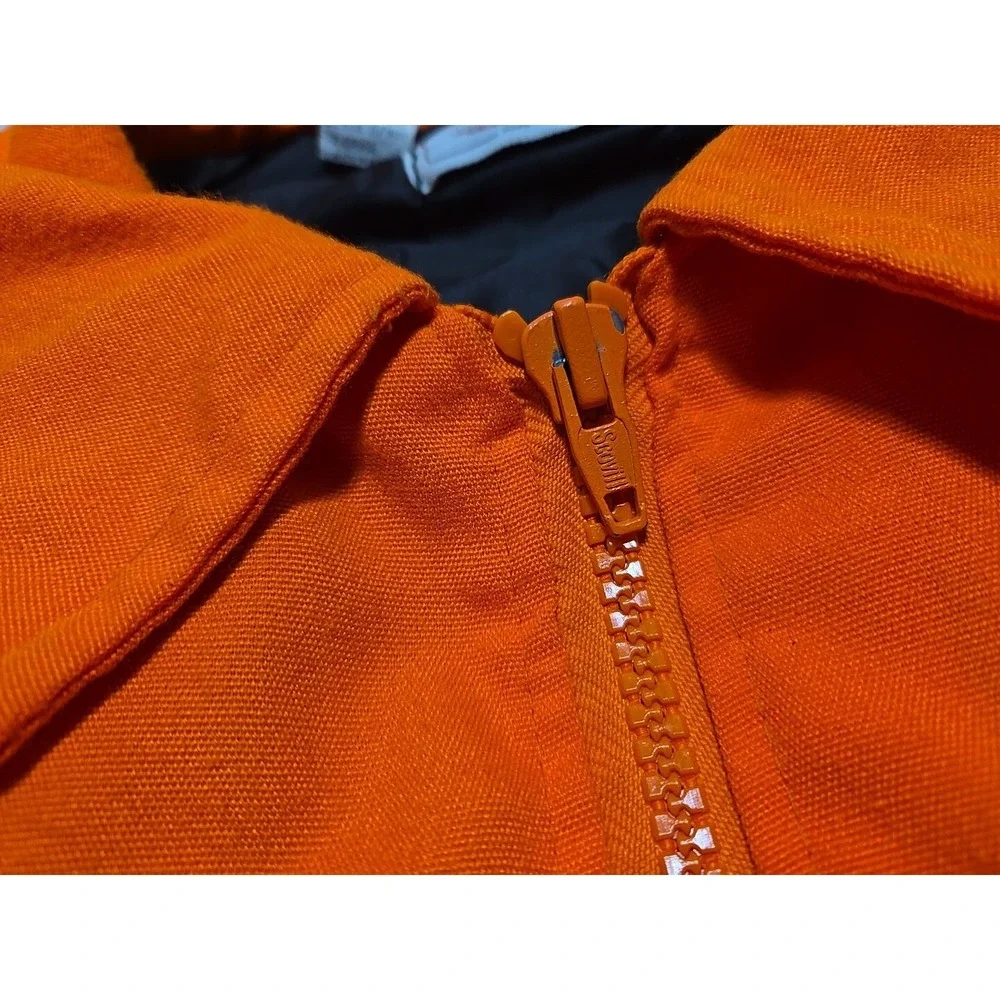 Woodfield Blaze Orange XL Hunting‎ Coat Quilt Lined Jacket Made USA Distressed